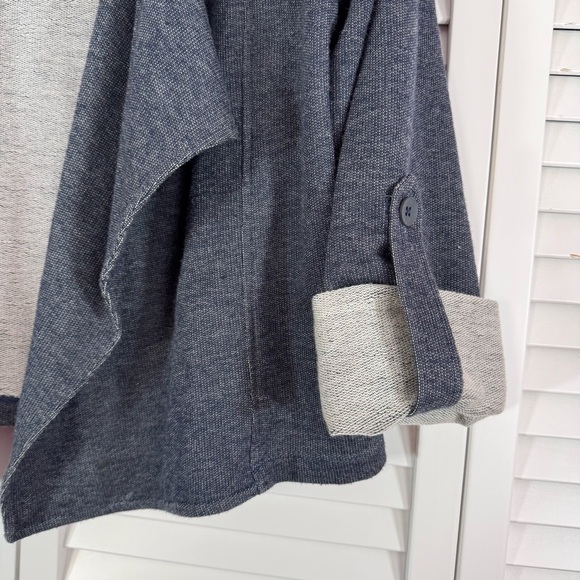 Anthropologie Dolan Chambray Open Cardigan Jacket Dark Blue Waterfall Size Small - Picture 6 of 12